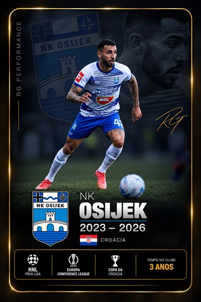 Card NK Osijek, 2023–2026, Croácia. HNL Prva Liga, Europa Conference League e Copa da Croácia. Tempo no clube: 3 anos.